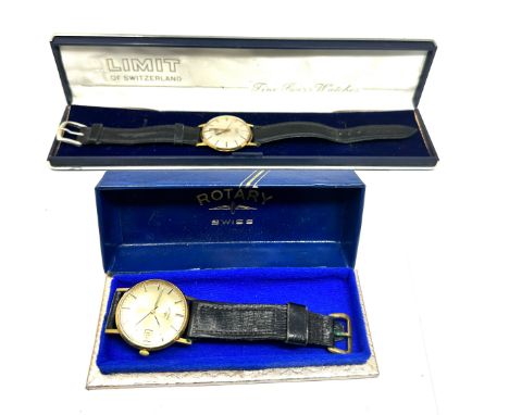2 original boxed vintage gents wristwatches Limit 17 jewel &amp; Rotary both in good condition and ticking 