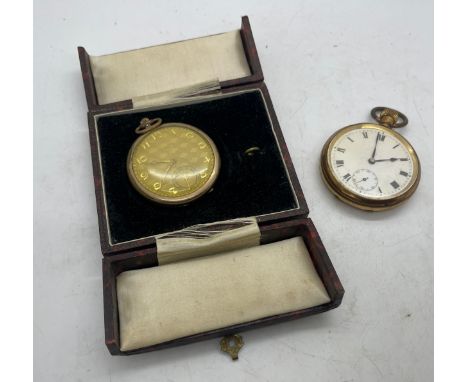 Mens Vintage Rolled Gold Pocket Watch Oxford Hand-Wind Working x 2 