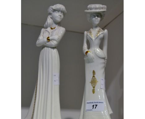 A pair of Spode figures, modelled by Pauline Shone, signed and dated, Anna and Francesca (2)