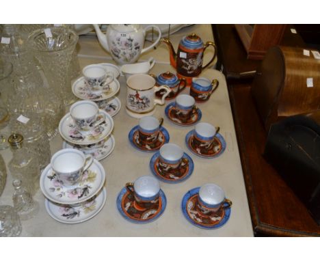 Ceramics - a Tuscan Alderney pattern coffee set; a Japanese eggshell tea service; etc