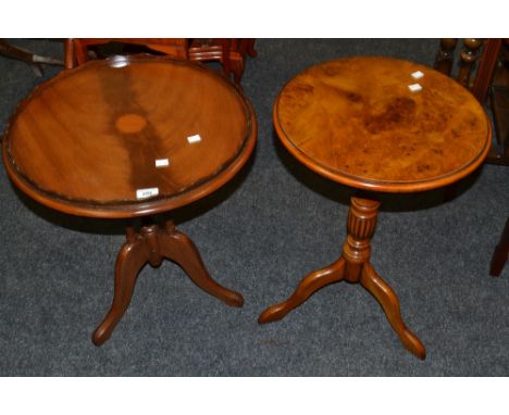 A mahogany lamp table; a walnut wine table (2)