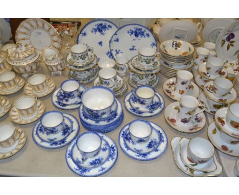 Blue and White ceramics - a Paragon china Comtessa pattern part tea service; a Royal Doulton Adelaide pattern part tea servic