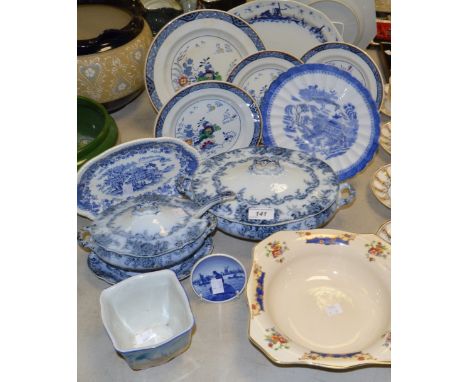 Ceramics - a Royal Copenhagen circular trinket dish;  Alfred Meakin Calsada pattern tureen, sauce tureen, table china; etc qt