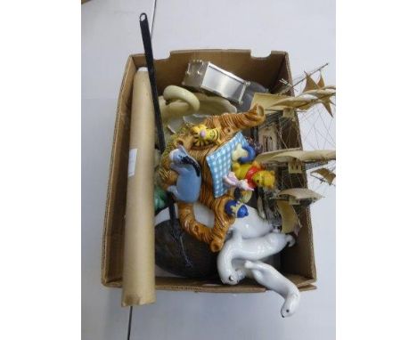 A Disney Showcase limited edition Winnie the Pooh teapot, a USSR ceramic pole cat and one other, four reproduction Oxo advert