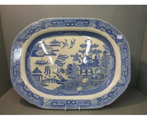 A 19th Century Spode blue and white meat plate. 