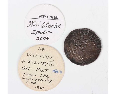 A scarce Henry I hammered silver penny 1100-1135, pellets in quatrefoil type, moneyer 'Ailpard on Pilt', Wilton Mint, Sp 1275