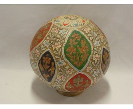 An unusual Middle Eastern table lamp with painted skin shade