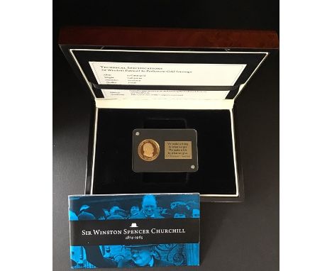 Tristan Da Cunha Gold Proof Sovereign 2014 ‘Sir Winston Spencer Churchill’ cased with certificate, London mint office.