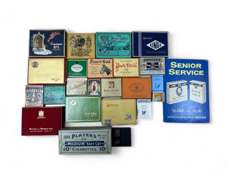 Quantity Empty Cigarette Packets, Tins, Boxes to include: Three Castles 50, Ardath Chief Whip 50, Ardath kings 50, Players Go