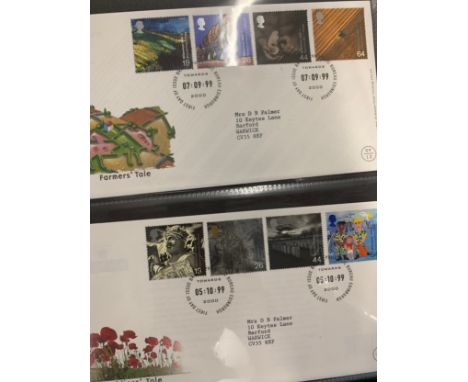 1979-2000 collection of First Day Covers in three binders with mix of typed and handwritten addresses, earlier covers have Wa