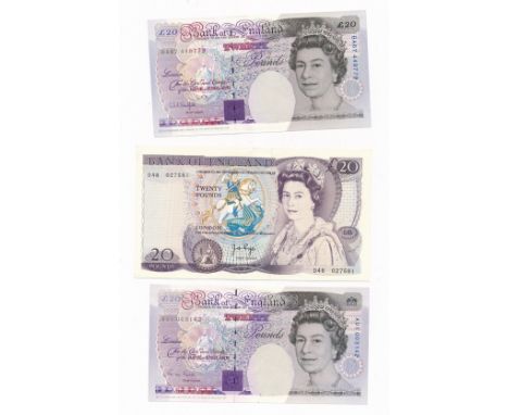 GB Banknotes £10 and £20 collection (6) good very fine to uncirculated, with £20 Page D48, Gill 1991 A01 003142 (first run), 