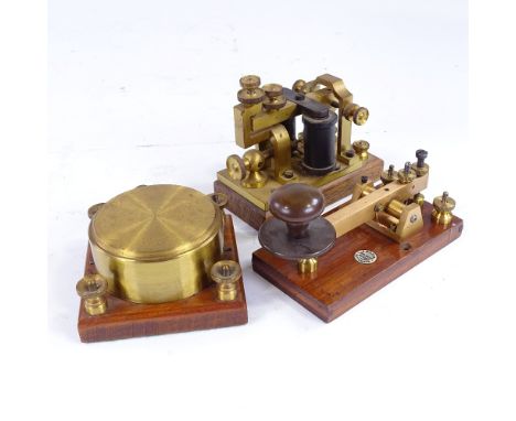 2 telegraph sounders and a telegraph key, by A Mason Button 348 (3)