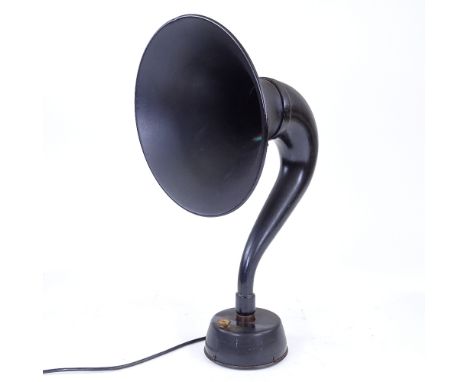 A radio horn speaker, black metal, height 18.5"