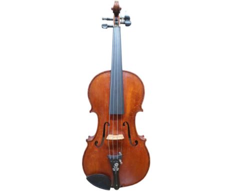 Scottish two piece back Violin, made by James Christie of Dundee 1918.&nbsp;Length of back c.35.7cm. Comes with bow and a har