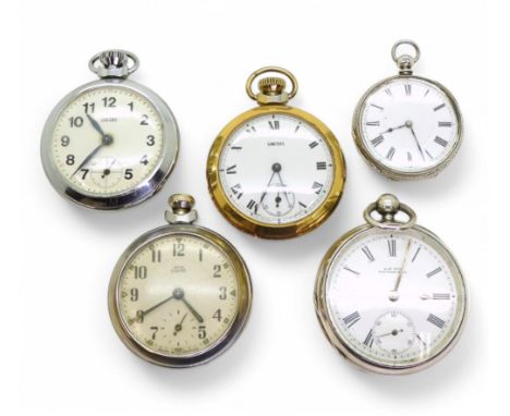 A silver open-face pocket watch, case marked&nbsp;Waltham Watch Company, Birmingham 1900, together with a model marked M.S, B