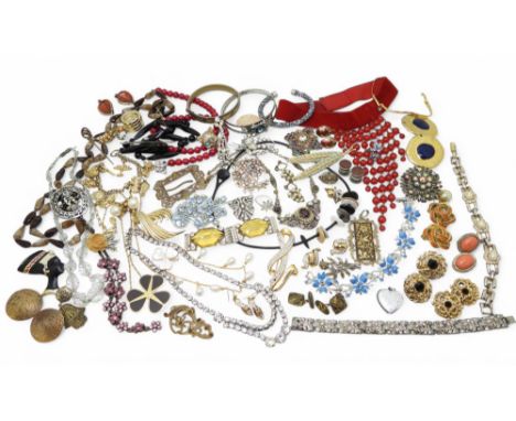 A large collection of costume jewellery to include both Japanese (cufflinks) and Spanish (bangle &amp; pendant etc) Damascene