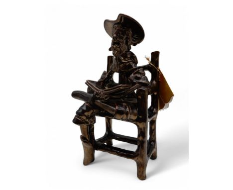 A copper lustre glaze ceramic model of Don Quixote Condition Report:Available upon request
