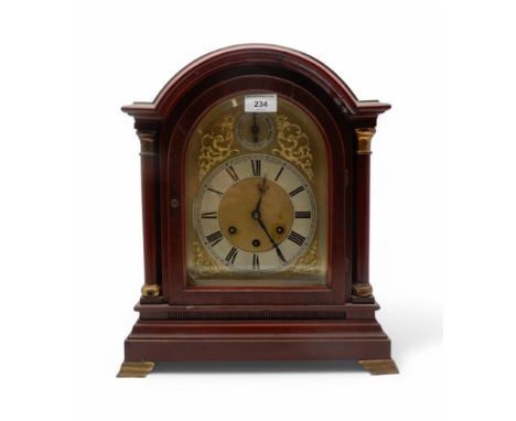 A Gustav Becker chiming bracket clock, retailed by Souter Dundee Condition Report:Available upon request