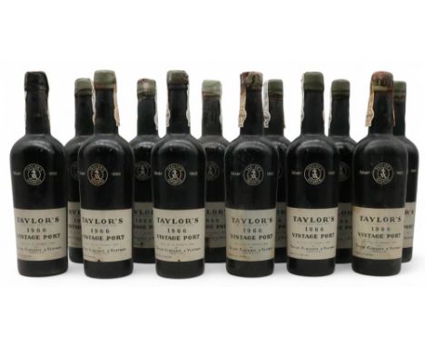 TAYLORS 1966 VINTAGE PORT bottled in Oporto 1968 by Taylor Fladgate &amp; Yeatman, 12 bottles in a previously unopened crate 