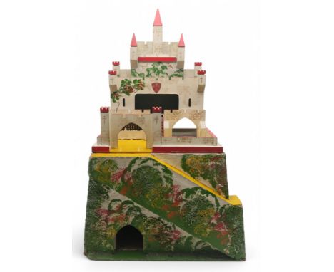 A vintage model medieval castle, measuring approx. 66cm in height Condition Report:Available upon request