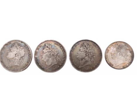 George IV&nbsp;(1820-1830) 1 Crown 1821&nbsp; Obverse Laureate portrait of King George IV left, legend around&nbsp;GEORGIUS I