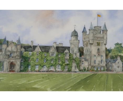 JIM CONLIN (SCOTTISH 1945-2024) &nbsp;BALMORAL CASTLE &nbsp;Watercolour, signed lower right, 47 x 71cm &nbsp;Together with an