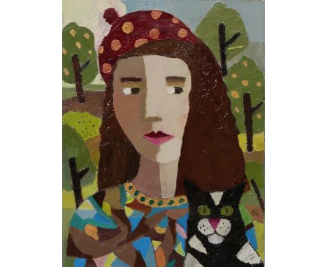 CATRIONA MILLAR (SCOTTISH b.1956) &nbsp;VIOLA &nbsp;Oil on canvas, signed lower right, 40 x 30cm &nbsp;Title inscribed verso 