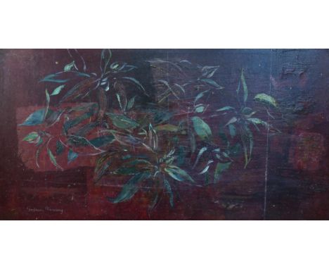 GRAHAM MURRAY (SCOTTISH 1907-1987) &nbsp;BUD FORMS &nbsp;Oil on board, signed lower left, 32.5 x 60cm &nbsp;Title inscribed v