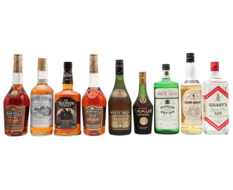 A lot of nine various bottles to include Southern Comfort, Bourbon, Cognac etc (9) Condition Report:Available upon request