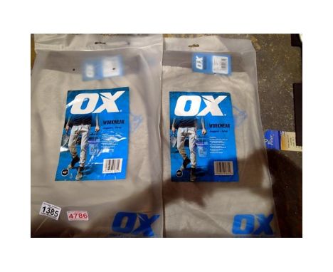 Two pairs of Ox-tools 42 R grey workwear joggers, new old stock. Not available for in-house P&amp;P 