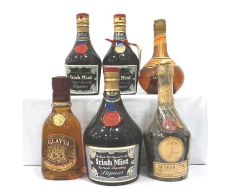 SELECTION OF SIX VINTAGE LIQUEURSA selection of six vintage bottles of liqueur, comprising: IRISH MIST LIQUEUR (700ml/ 35% ab