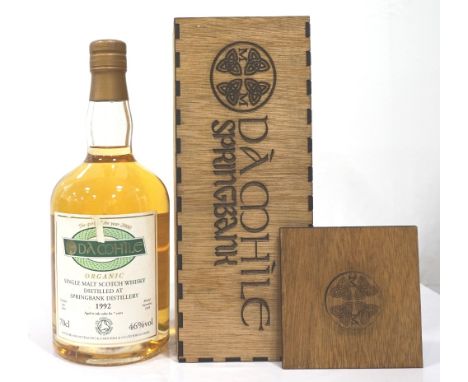 DA MHILE SPRINGBANK 1992A rare Limited Edition bottle of the Da Mhile Organic Springbank 1992 Vintage Single Malt Scotch Whis