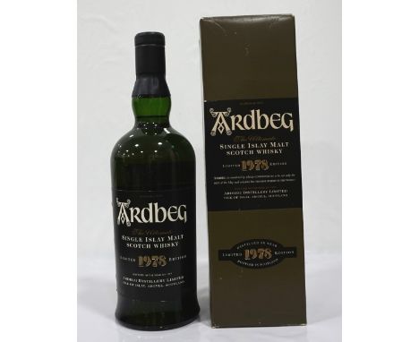 ARDBEG 1978 LIMITED EDITIONA rare bottle of the Ardbeg 1978 Vintage Single Malt Scotch Whisky bottled in 1997 and the first o