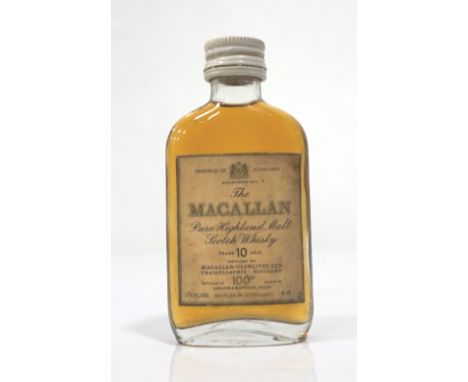 MACALLAN 10 YEAR OLD 100 PROOF MINIATUREA really nice example of the Macallan 10 Year Old Single Malt Scotch Whisky 100 Proof
