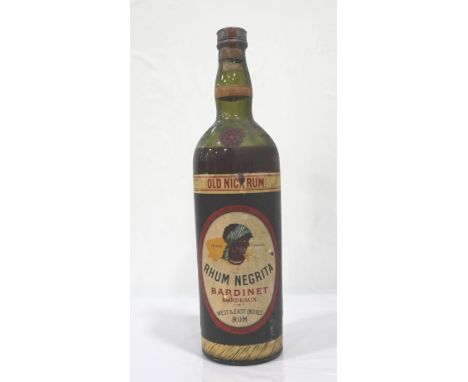 RHUM NEGRITA "OLD NICK RUM" CIRCA 1940'Swe estimate this old bottle of Rhum Negrita "Old Nick Rum" by Bardinet, Bordeaux as b