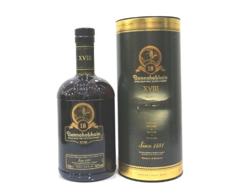 BUNNAHABHAIN 18YOA nice bottle of Bunnahabhain 18 Year Old Single Malt Scotch Whisky.  70cl.  43% abv.  Level bottom neck.  I