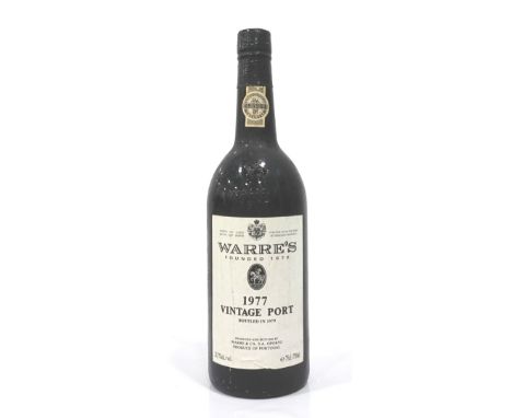 WARRE'S 1977 VINTAGE PORTA nice bottle of the Warre's 1977 Vintage Port.  75cl.  20.7% abv.  Ofter cited as the best vintage 