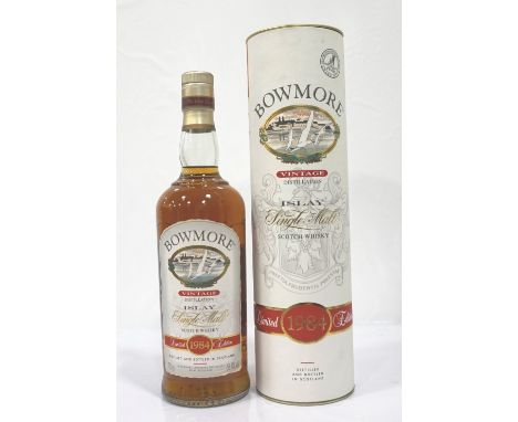 BOWMORE 1984 VINTAGE DISTILLATIONA limited edition bottling of Bowmore 1984 Vintage Single Malt Scotch Whisky.  70cl.  58.8% 