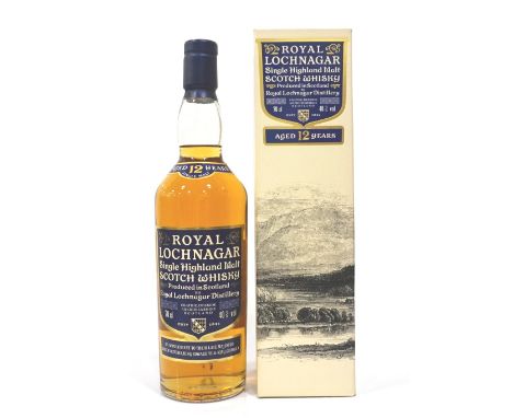 ROYAL LOCHNAGAR 12YOA bottle of the Royal Lochnagar 12 Year Old Single Malt Scotch Whisky distilled in Crathie, Aberdeenshire