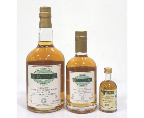 TRIO OF DA MHILE LOCH LOMOND ORGANIC MALT WHISKYThree bottles of Da Mhile Loch Lomond 10 Year Old Organic Single Malt Scotch 