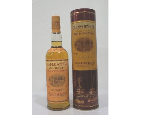 GLENMORANGIE 10YOA bottle of the Glenmorangie 10 Year Old Single Malt Scotch Whisky.  70cl.  40% abv.  In original tube.  Lev