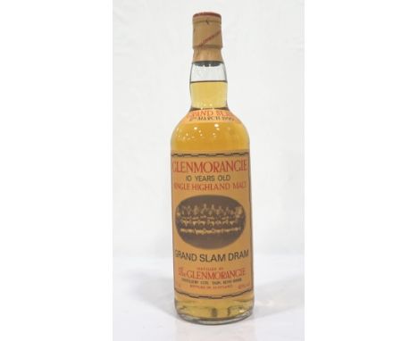 GLENMORANGIE GRAND SLAM DRAMA bottle of Glenmorangie 10 Year Old Single Malt Scotch Whisky bottled in celebration of the Scot