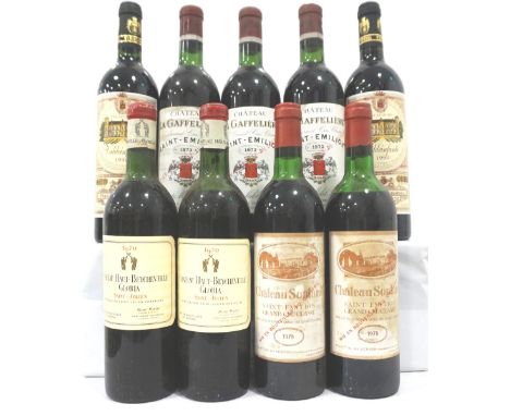 SELECTION OF NINE BOTTLES OF VINTAGE RED WINEcomprising: three bottles of Chateau La Gaffeliere 1er Grand Cru Classe Saint-Em
