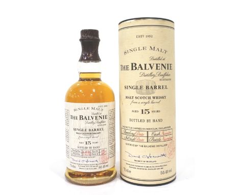 THE BALVENIE 15YO SINGLE BARRELAn earlier bottling of the Balvenie 15 Year Old Single Barrel Single Malt Scotch Whisky.  70cl