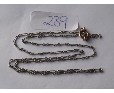 Small 15ct white gold fine link chain 4g    