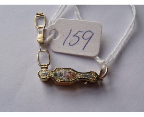 A miniature gold and enamel Lorgnette 2.3g   