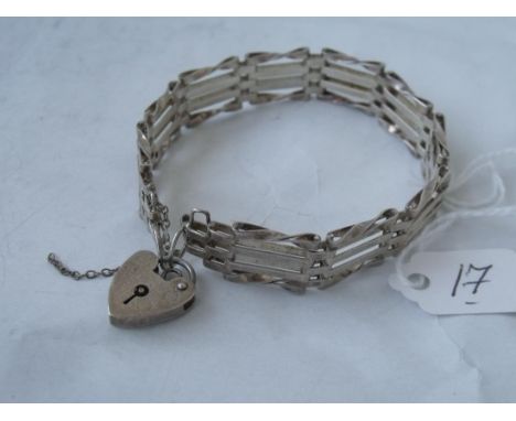Silver 4 bar gate bracelet 14.8g     