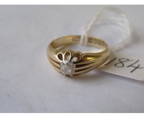18ct gold diamond set gents ring size .K.    