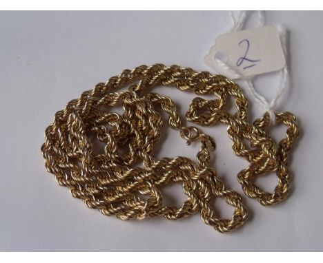 9ct rope twist neck chain 26” long 10.4g    