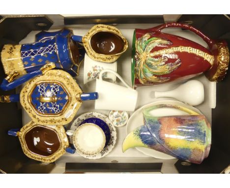 A mixed collection of ceramic items to include Beswick Palm Tree Vase, H&amp;K Trent Tunstall etc. (1 Tray) 